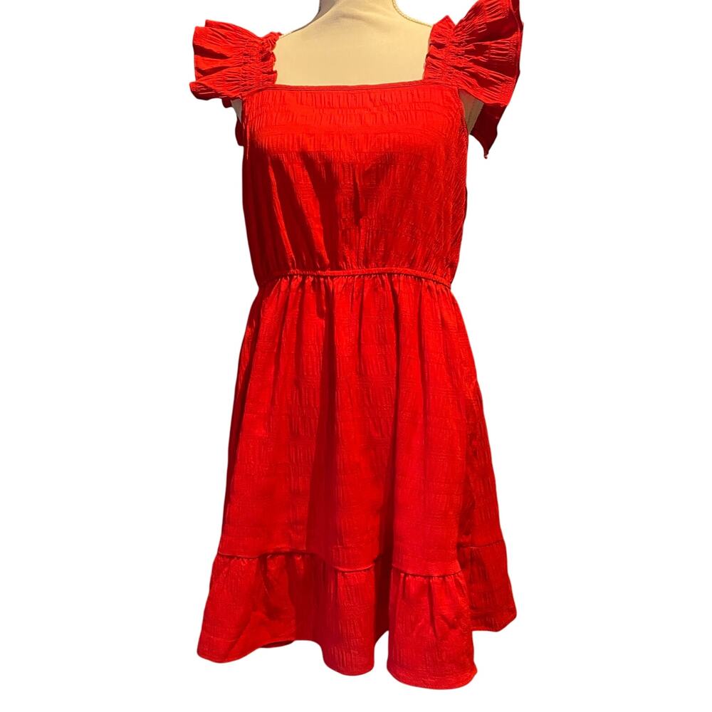 NWOT size 12 Sleeveless Red dress Ruffle Sleeves Summer Graduation